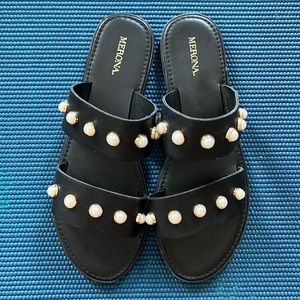 Merona 2 strap pearl sandal